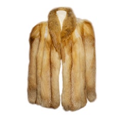 Used Silky Red Fox Fur Coat