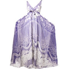Ruben Panis Vintage 1970s Full Sweep Printed Sheer Silk Maxi Dress 11