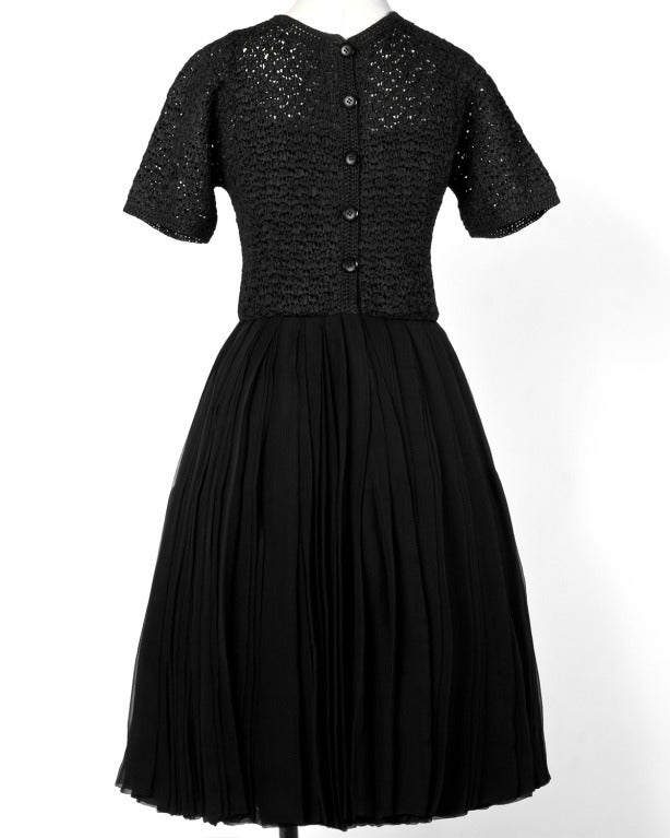 Women's Bud Kilpatrick Couture Vintage 1950's Miles of Silk Black Dress