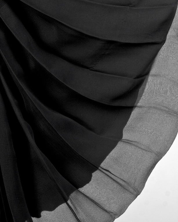 Bud Kilpatrick Couture Vintage 1950's Miles of Silk Black Dress 1
