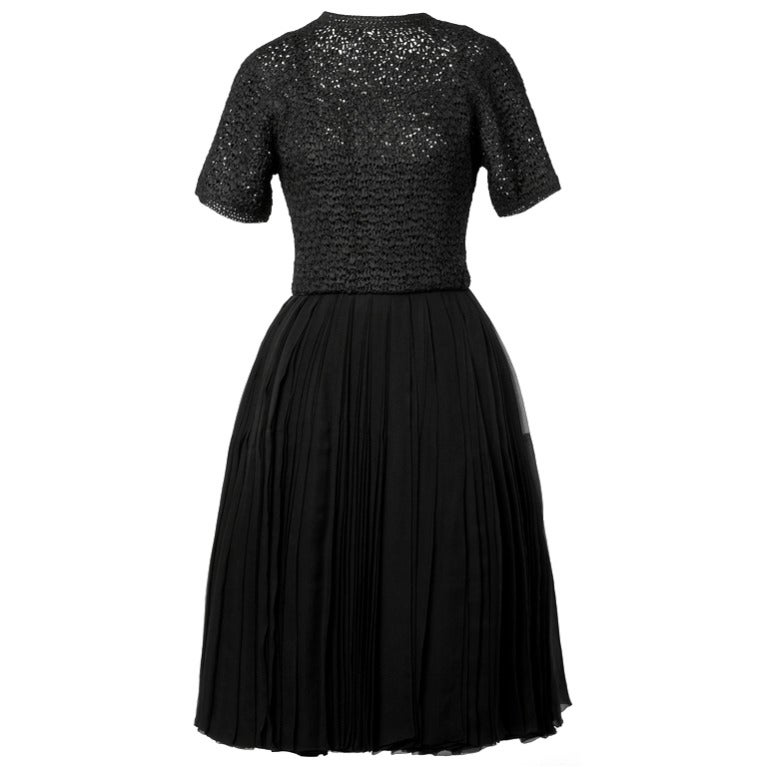 Bud Kilpatrick Couture Vintage 1950's Miles of Silk Black Dress