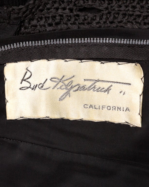 Bud Kilpatrick Couture Vintage 1950's Miles of Silk Black Dress 4