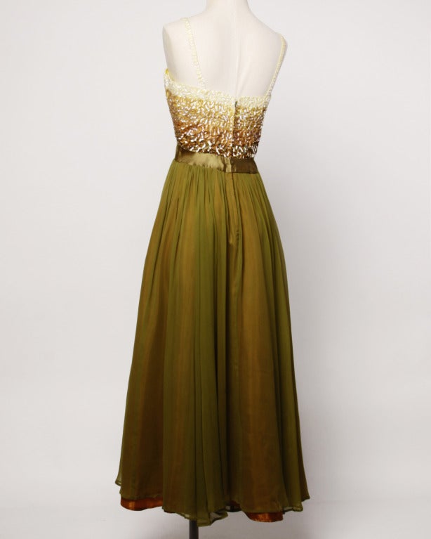 Emma Domb Dress | Vintage 1960's OmbrÃ?© Sequin/ Silk Chiffon Gown 2