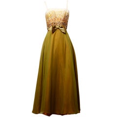 Emma Domb Dress | Retro 1960's OmbrÃ?© Sequin/ Silk Chiffon Gown
