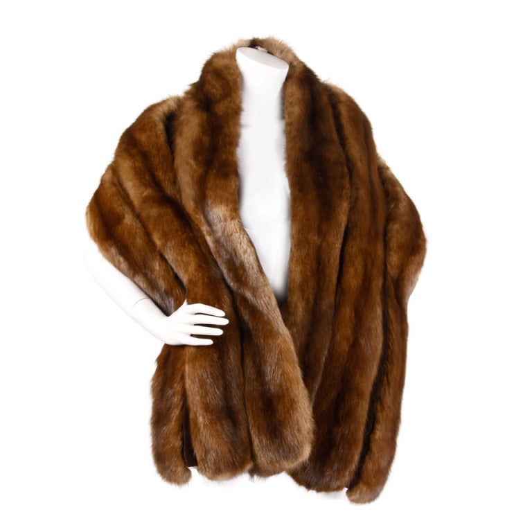 Sable Fur Wrap- Long Vintage 75" Stole