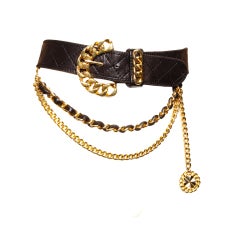 Vintage 80's Jean L'Insolite Buttery Leather Chain Belt