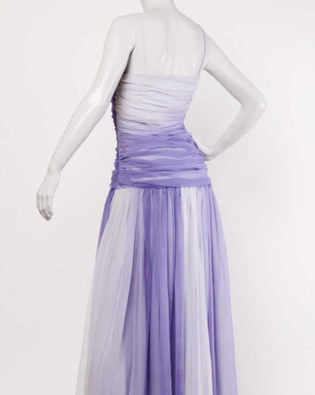 purple ombre chiffon dress