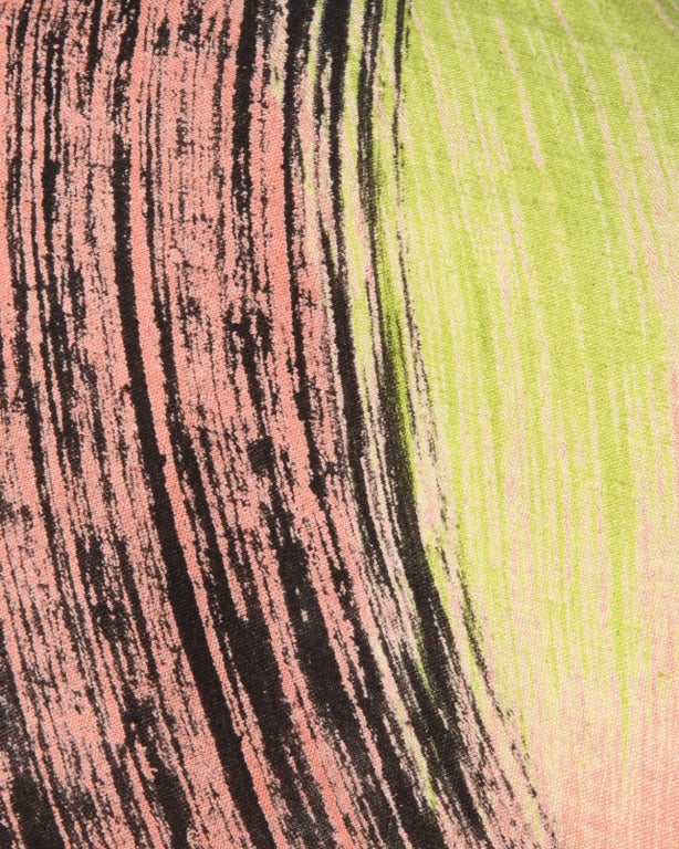 Women's Extraordinary Vintage 1950s Hand Painted Neon Dress + Wrap by Maya de Mexico