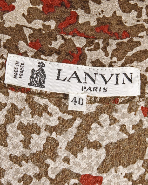 Lanvin - Chemisier en soie imprimé haut portefeuille, vintage, années 1980 en vente 2