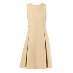 Cardinali Vintage 1960s Couture Mod Wool Shift Dress with Silk Lining