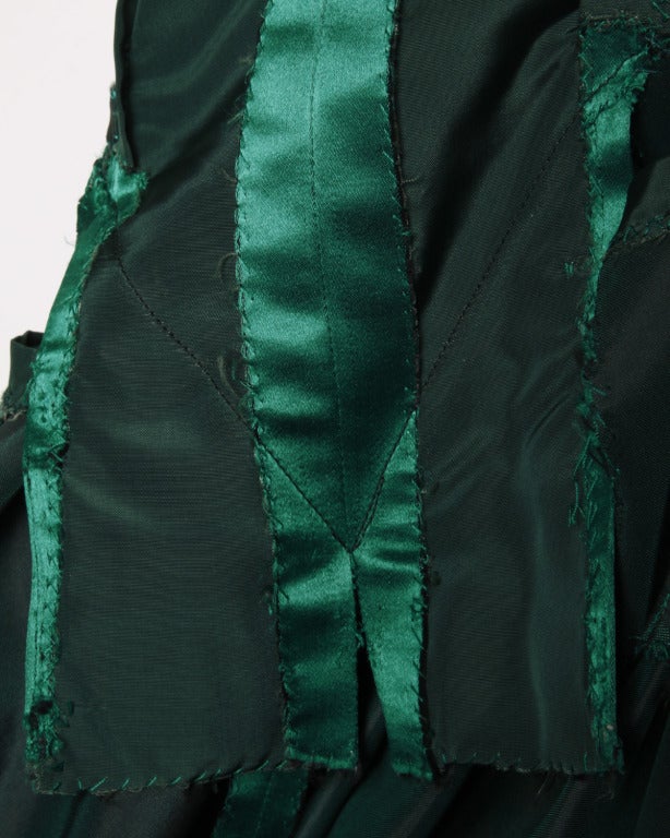 Ceil Chapman Attributed 50s Silk Satin Origami Pleat Dress 2