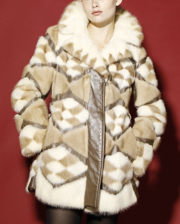 Women's Vintage 1960's Mink Fur Mod Coat