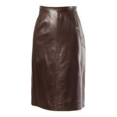 Prada Unworn Deadstock Brown Buttery Leather Pencil Skirt with Tags Attached