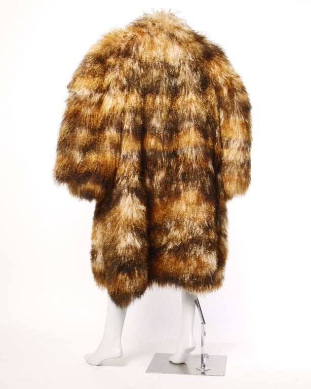 Fendi Karl Lagerfeld Mongolian Lamb Ombre Dyed Vintage Coat In Excellent Condition In Sparks, NV