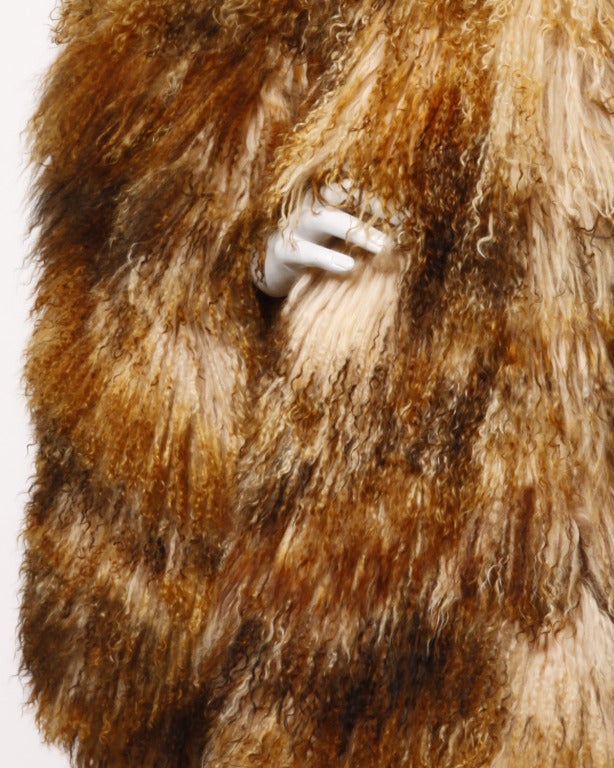 Women's Fendi Karl Lagerfeld Mongolian Lamb Ombre Dyed Vintage Coat