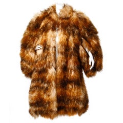 Fendi Karl Lagerfeld Manteau vintage en agneau de Mongolie teint en ombre