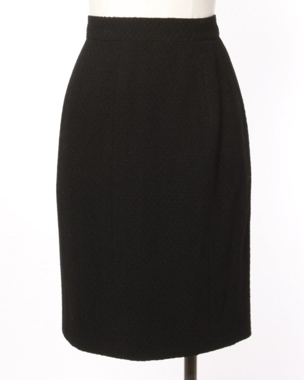 Chanel by Karl Lagerfeld Black Wool 2-Piece Skirt Suit- Detachable ...