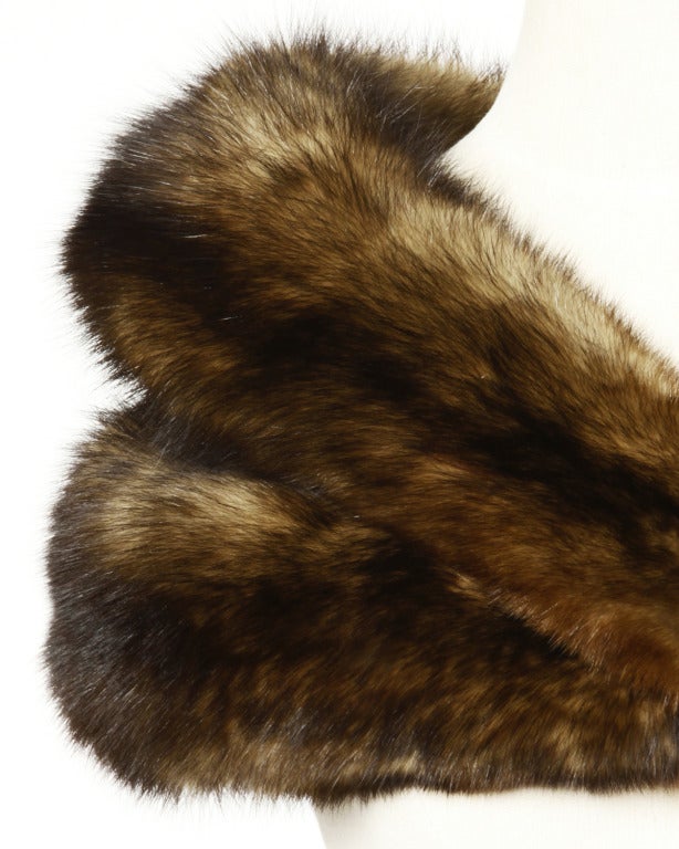 Luxurious Sable Fur Wrap Long Vintage 41" Stole / Fling at 1stDibs
