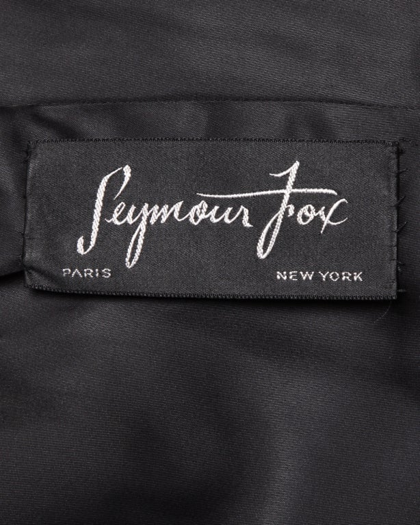 Women's Vintage 1960's Seymour Fox Black Textured Wool Coat