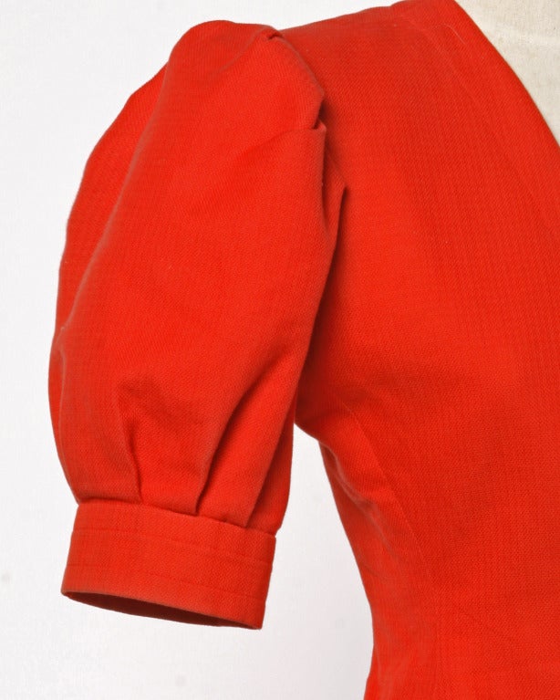 YSL Yves Saint Laurent Rive Gauche Red 2-Pc Suit- Jacket + Skirt 3