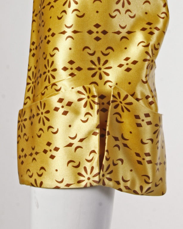 Vintage 1940s Gold + Black Satin Dress + Jacket 3