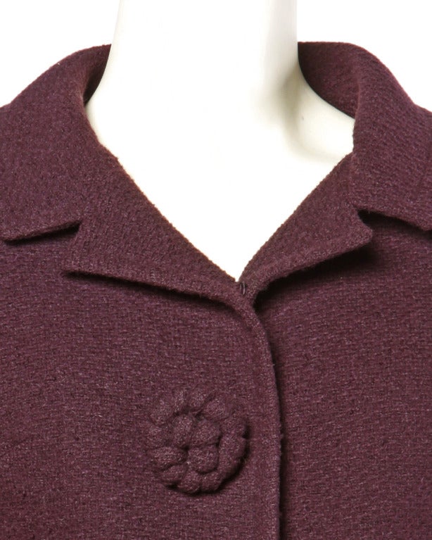 Vintage 1960s 60s Marquise Purple Wool Mod 2-Pc Suit- Jacket + Skirt Set