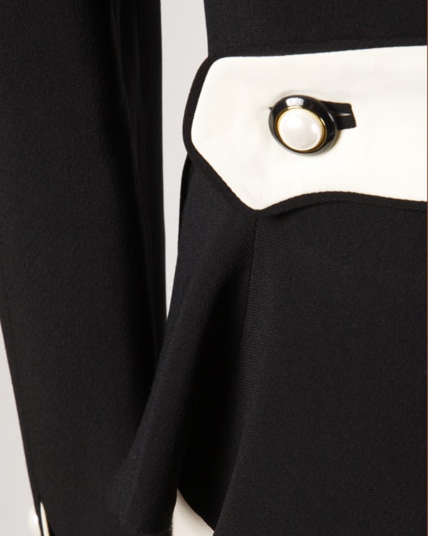 Moschino Couture 90s 1990s Black + White Military-Inspired Blazer Jacket 2