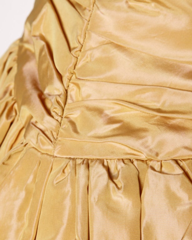 Vintage 1950s 50s Butterscotch Silk Taffeta Velvet Formal Cocktail ...