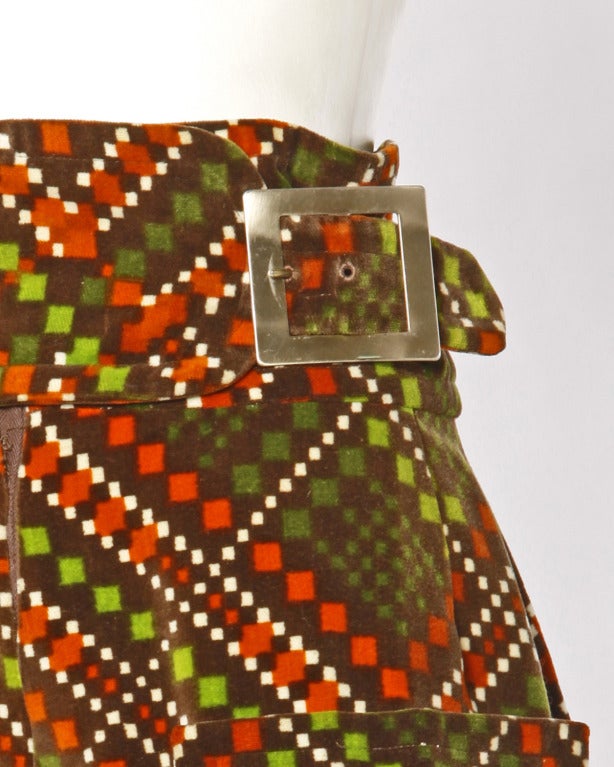 Elinor Simmons for Malcolm Starr Vintage Velvet Gaucho Pants + Blouse Set In Excellent Condition In Sparks, NV