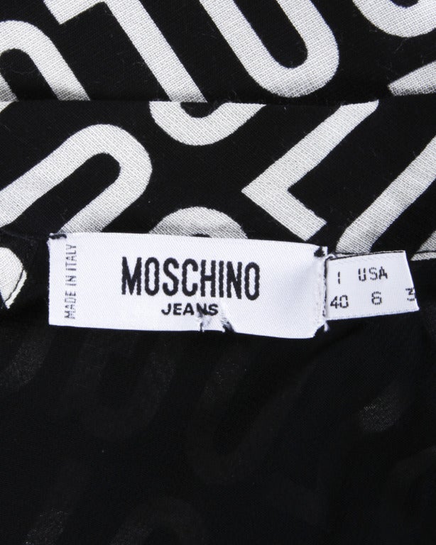 Moschino Vintage 1990s 90s Black + White 