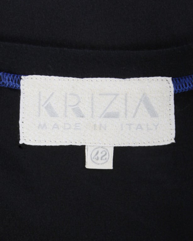 Krizia Vintage Iconic 1990s Avant Garde Blue & Black Sheer Mesh Parachute Dress 5
