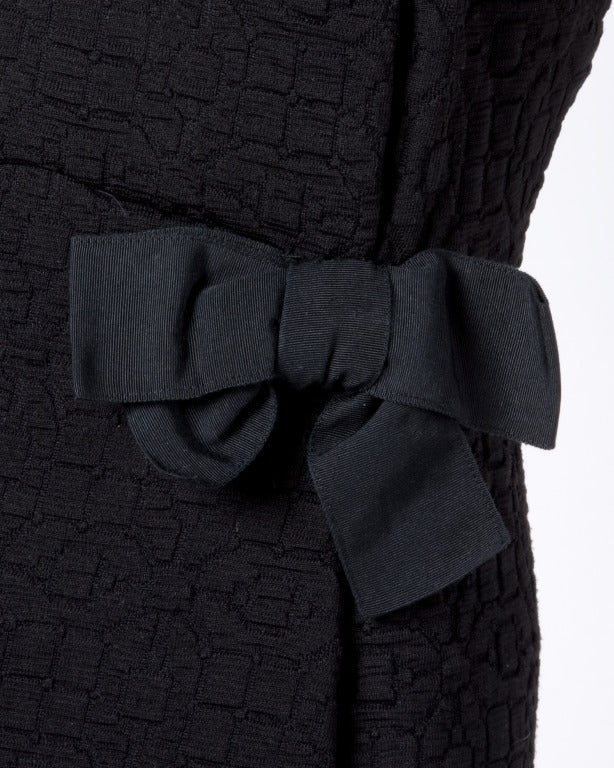 Women's Arnold Scaasi for Tannel Vintage 1960s 60s Little Black Knit Dress