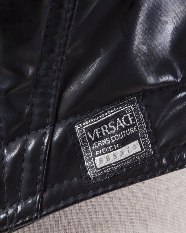Gianni Versace Jeans Couture Vintage 1990s Patent Leather Medusa Buttons Vest 4