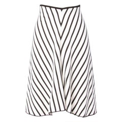 Sonia Rykiel Black + White Chevron Stripe Knit A-Line Skirt