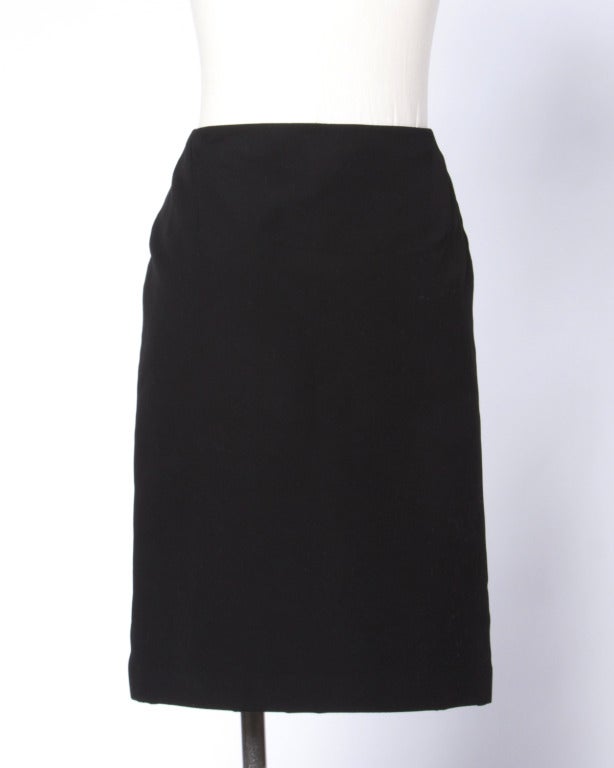 Gianni Versace Couture Vintage 1990s 90s Black Sporty Zip Up Skirt In Excellent Condition In Sparks, NV
