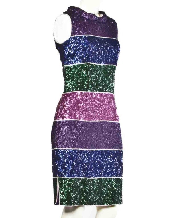 sequin color block dress