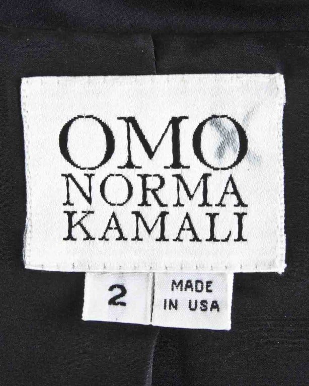 Norma Kamali Omo Vintage 1980s 80s Black Fringe Jacket Skirt 2-Piece Suit Set