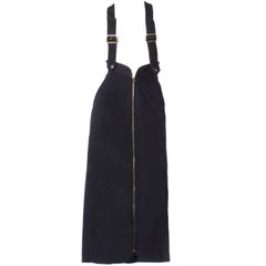 Fendi 90s Vintage Black Denim Suspender Skirt
