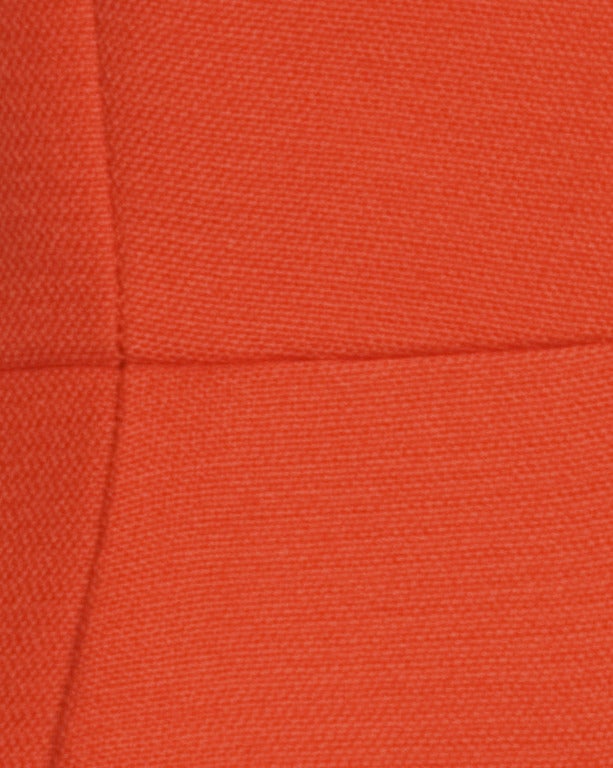 Pat Sandler Vintage 1960s 60s Tomato Red-Orange Mod Wool Shift Dress In Excellent Condition In Sparks, NV