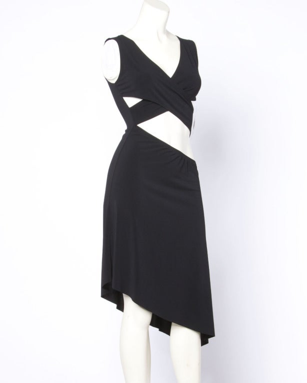 Unworn Gianni Versace Couture Vintage 1990s 90s Black Cut Out Black Dress 1