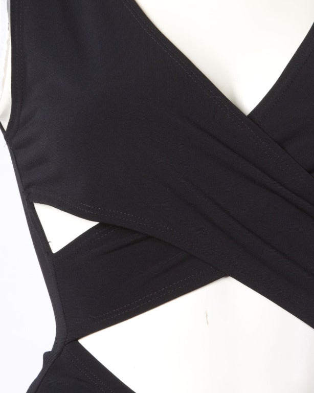 Unworn Gianni Versace Couture Vintage 1990s 90s Black Cut Out Black Dress 2