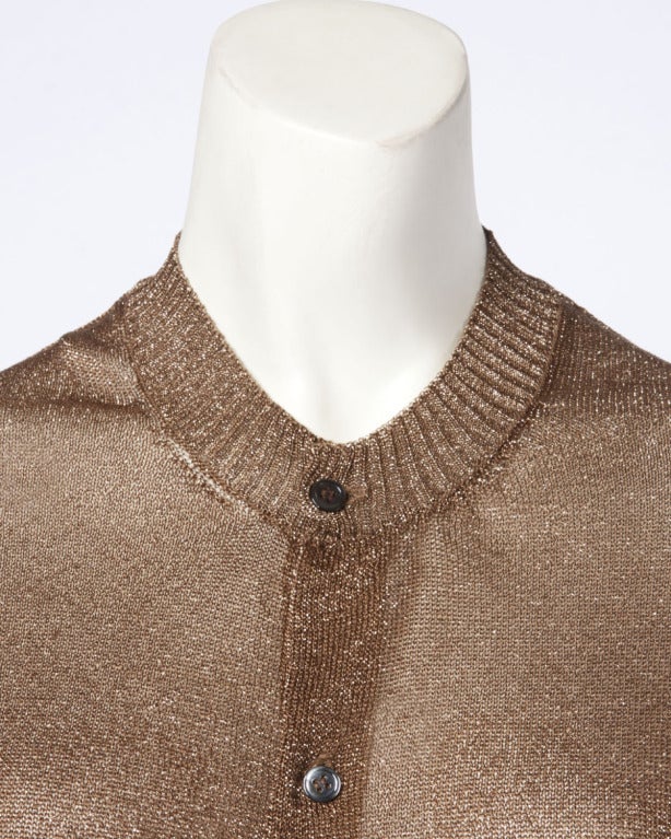 Junya Watanabe for Comme des Garcons Sheer Metallic Button Up Cardigan Sweater 1