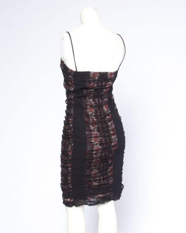 Jean Paul Gaultier Vintage Mesh Floral Paisley Print Body Con Dress In Excellent Condition In Sparks, NV