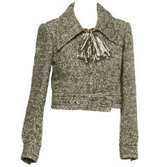 Jean Patou for Saks Fifth Avenue Veste de costume Couture Vintage 1960s 60s Wool + Silk Jacket