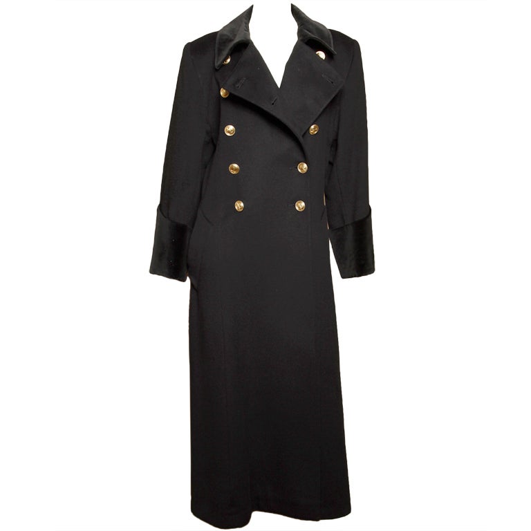 Vintage Christian Dior Wool Military Coat at 1stDibs