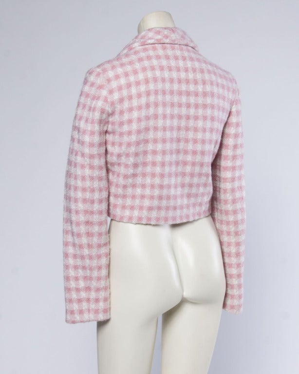 houndstooth cropped blazer