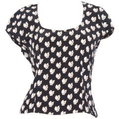 Christian Lacroix 1990s 90s Floral Silk Top 2