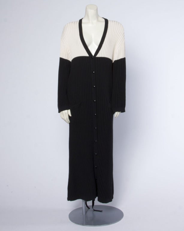 Sonia Rykiel Vintage 1990s 90s Long Knit Cardigan Sweater Maxi Coat In Excellent Condition In Sparks, NV