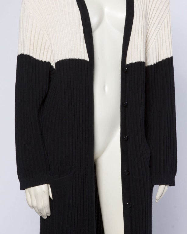 Sonia Rykiel Vintage 1990s 90s Long Knit Cardigan Sweater Maxi Coat 3