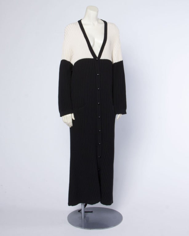 Sonia Rykiel Vintage 1990s 90s Long Knit Cardigan Sweater Maxi Coat 6
